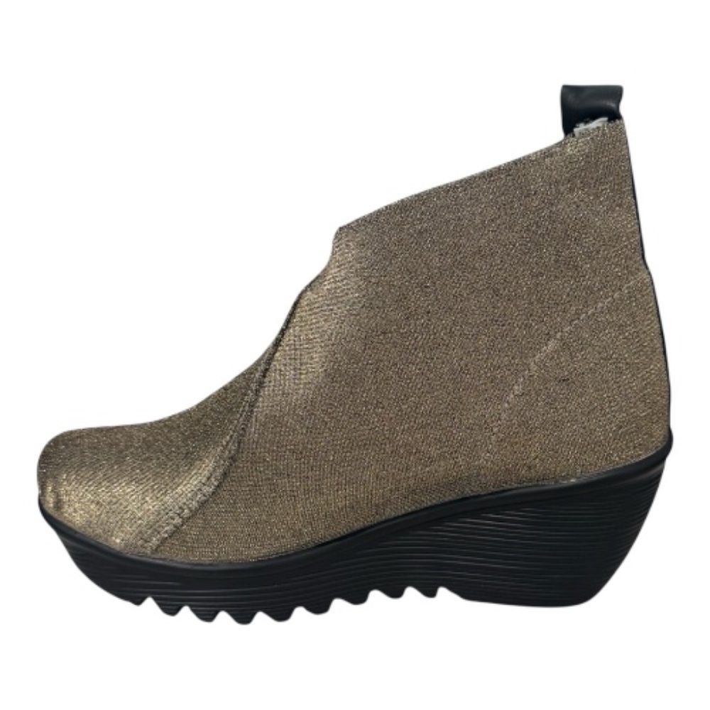 Bernie Mev Maile Elastic Bronze Wedge Comfort Booties Slip-On Size EU37/US 6 NWB - Picture 5 of 7